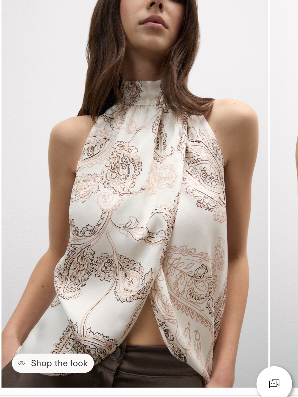 intimissimi Cream Paisley Satin Halter too Camisole - Picture 2 of 4
